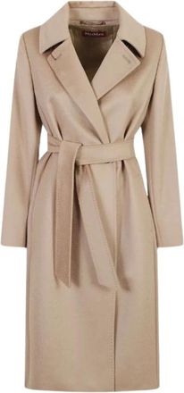 Max Mara Abrigo de Doble Botonadura de Lana Pura - Coats - Mujer - Beige - 2XS