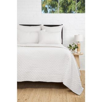 Pom Pom at Home Hampton Linen Quilt in White at Nordstrom, Size Queen