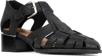 Donald J Pliner Mariam Back Zip Fisherman Sandal in Black at Nordstrom, Size 7.5