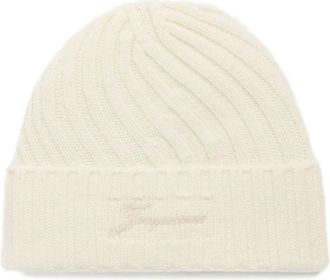 Jacquemus Tourni Beanie - unisex - Hoeden - Wit - ONE Size - Wol - Accessoires