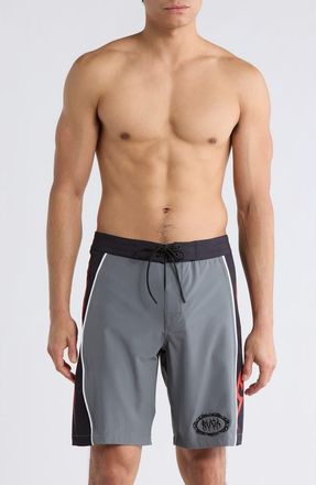 Rvca Retract Swim Trunks in Grey Multi at Nordstrom Rack, Size 36