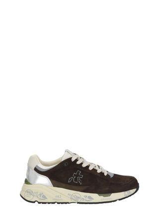 Premiata Brown Mased 8596 Suede Leather Low-Top Sneakers