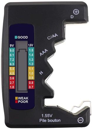 OEM Comprobador De Bater&iacute;as C Aa Aaa Dn 9v 1.5v, Pilas De Bot&oacute;n, Pantalla Lcd Con Gr&aacute;fico De Barras Transparente, Tama&ntilde;o De Bolsillo