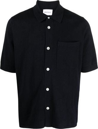Norse Projects button-up short-sleeve shirt - men - Cotton/Linen/Flax - S - Blue