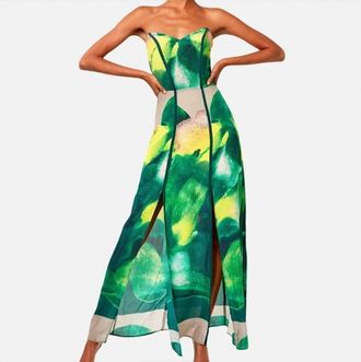 AS by DF Esmerlda Strapless Maxi In Green