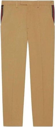 Gucci Cotton Ankle Pant With Web Light Brown 668588-Z8AQY-9727
