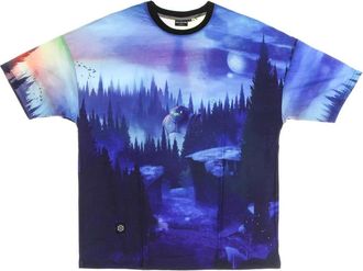 Dolly Noire Nacht In Het Bos Oversized Tee - Heren - T-shirts - Veelkleurig - M - Polyester - Tops