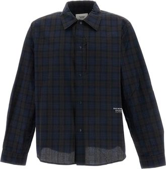 Pas Normal Studios Blue Off-Race Seersucker Cotton-Blend Shirt