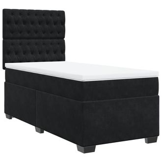 vidaXL Vidaxl - Giroletto A Molle Con Materasso Nero 80x200 Cm In Velluto