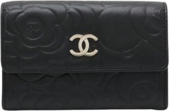 Chanel Pre-owned Camellia Card Case - Dames - Vintage Accessoires - Zwart - ONE Size - Leer - Vintage