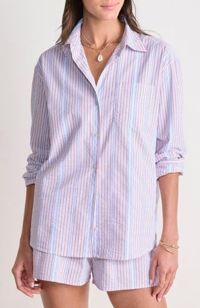 Vineyard Vines Harbor Stripe Seersucker Button-Up Shirt in Drew Stripe at Nordstrom, Size X-Small