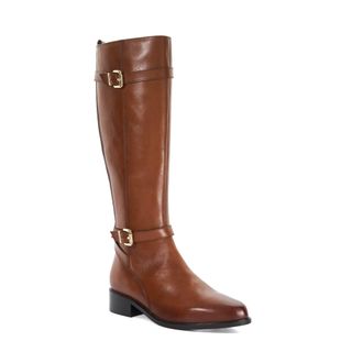 Dune London Womens Ladies Tepi - Buckle-Detail Casual Knee-High Boots - Tan material_leather1 - Size UK 4