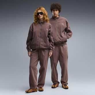 Puma Pantaloni sportivi in twill FUTURE.PUMA.ARCHIVE dal taglio morbido unisex, Accessori, Marrone, XXL