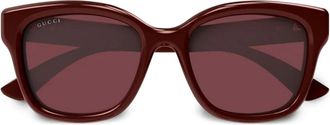 Gucci Occhiali da sole squadrati - Rosso