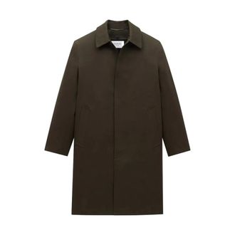 Saint Laurent Coat in Water-Repellent Canvas - female - Saint Laurent - Single-Breasted Coats - Green - 3XL - Coats