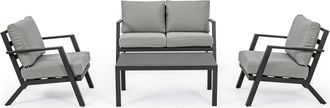 BIZZOTTO Hochwertiges 4-teiliges Gartenlounge-Set Harlem - Anthrazit/Grau
