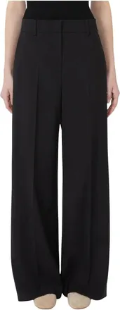 Max Mara Visivo Palazzo Trousers - Trousers - Mujer - Negro - 2XS