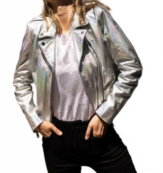 Mauritius Adeni Rf Leather Jacket In Holographic