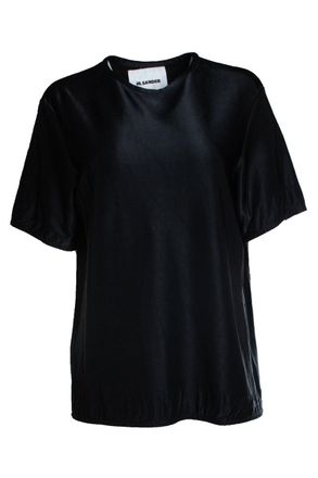 Jil Sander black shiny short sleeve top