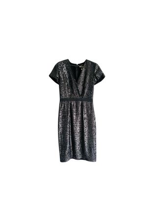 Burberry black sequinned crossover dress Size XS