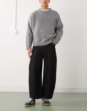 Reclaimed Vintage Jeans ampi neri stile western-Nero