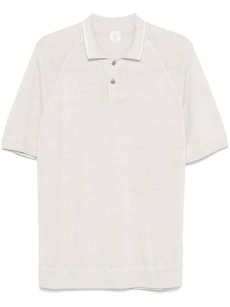 Eleventy knitted polo shirt - men - Linen/Flax/Cotton - M - Neutrals