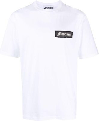 Moschino logo-patch cotton T-shirt - men - Organic Cotton - 50 - White