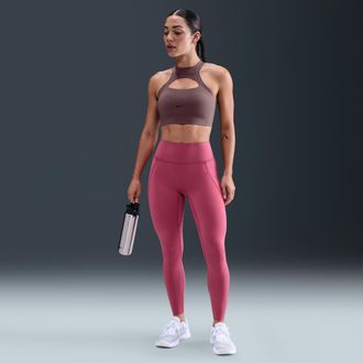 Nike Womens Universa High-Waisted 7/8 Leggings with No Front Seam in Purple | HQ6813-634