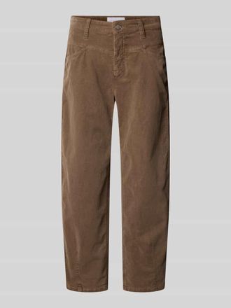 Cambio Cambio Straight Fit Cordhose mit verkürztem Bein in Taupe, Größe 38