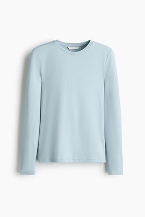 H&M Langarmshirt aus Mikrofaser - Turquoise