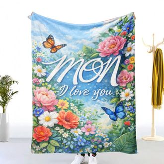 OEM &iexcl;mam&aacute;, Te Quiero Manta De Franela Con Mariposas Florales: Una Manta Suave Y C&aacute;lida Ideal Para El Dormitorio, La Sala De Estar Y El Sof&aacute;. Un Regalo Per
