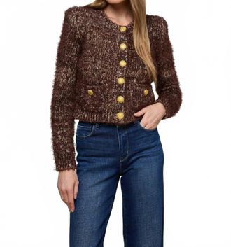 L'agence Una Knit Cardigan In Chocolate Multi