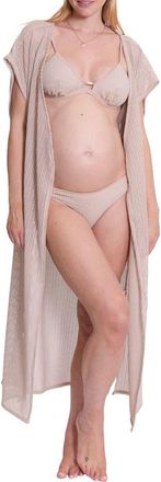 Cache Coeur Milos maternity beachwear caftan in Beige at Nordstrom, Size Large/x-Large