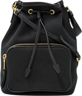 Prada Pre-owned Vintage Canvas Bucket Bag - Dames - Vintage Tas - Zwart - ONE Size - Vintage
