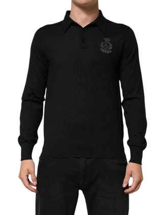 Dolce & Gabbana Cashmere Logo Polo - Black