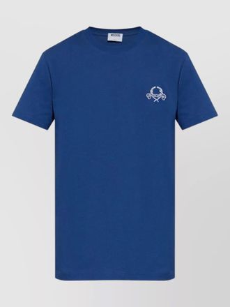 Moschino crew neck nylon silk short sleeve top