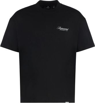 Represent T-Shirts, male, Black, Size: S Ribbed Crew-Neck T-shirt