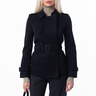 Burberry Double-Breasted Belted Trench Jacket, Brand Size 2 ( US Size 0 )