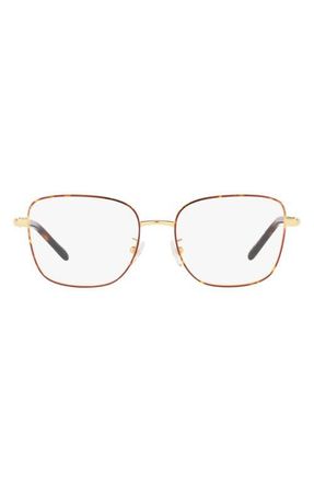 Tory Burch 51mm Square Optical Glasses in Dark Tortoise at Nordstrom
