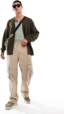 Cotton On baggy style pocket utility pants in light camel ripstop-Neutral
