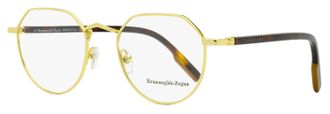 Ermenegildo Zegna Mens Geometric Vicuna Eyeglasses EZ5238 030 Yellow Gold/Havana 50mm
