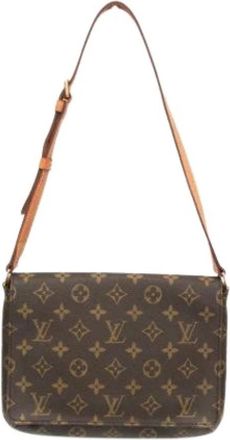 Louis Vuitton Tweedehands Canvas Louis Vuitton tassen - Dames - Vintage Schoudertas - Bruin - ONE Size - Vintage