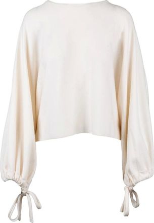 Max Mara Overhemden, Dames, Beige, S, Wol, Frais Cropped Knit