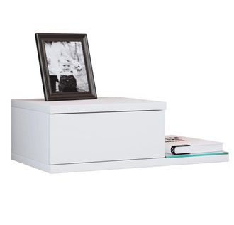 ebuy24 Ebuy24 - Armario De Noche Vcm Caj&oacute;n De Pared Tablero De Pared Mesita De Noche Dimensiones Aprox. Al. 15 X An. 48 X P. 28 Cm - Konsila M (blanco)