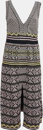 M Missoni Multicolor Patterned Lurex Knit Sleeveless Midi Dress