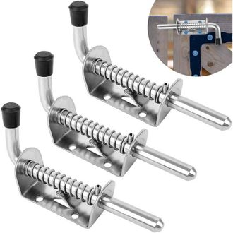 OEM Juego De 3 Cerraduras De Resorte, Cerradura De Cilindro De Acero Inoxidable 304, Cerradura De Resorte Con Pasador De Bloqueo De 128 Mm - Crezuo