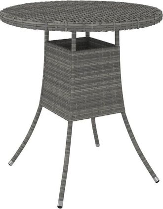 vidaXL Mesa De Jard&iacute;n Rat&aacute;n Sint&eacute;tico Gris 70x70x73 Cm Vidaxl