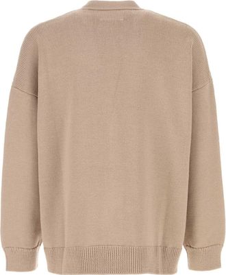 Maison Margiela Mens Wool And Acrylic Blend Cardigan Beige Vergine Acrilica