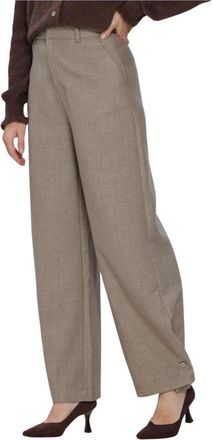Ruby Tuesday Clendis Tappered Button Detail Pants - Dames - Broeken - Beige - Maat: L Poliester