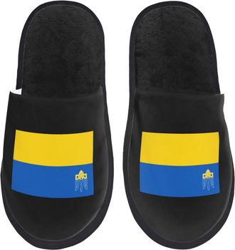 Generic Shoes Flag Of Ukraine Anti-Skid Cotton Slippers With Mute Sole Slippers For Christmas Bedroom Hotel M